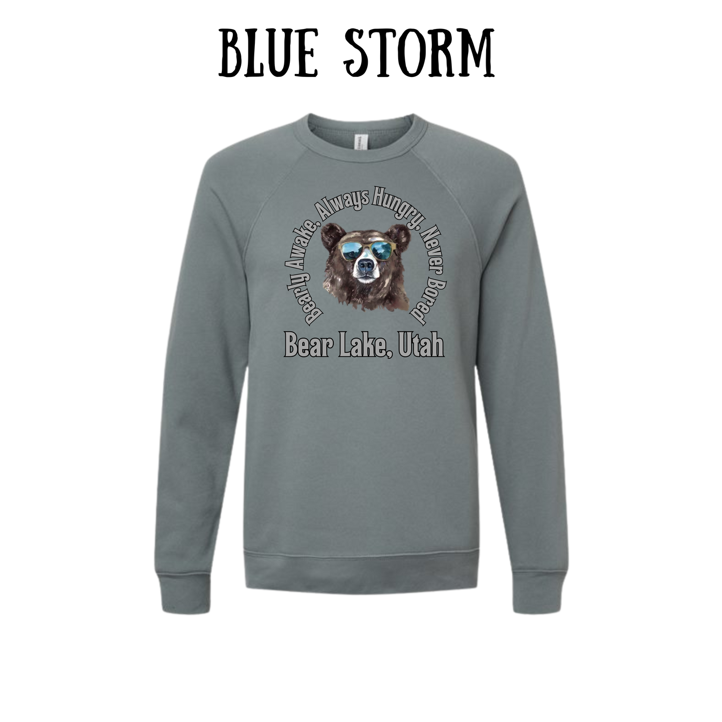 CP - Bear Lake Utah - Sponge Fleece Raglan Sweatshirt - Blues, Purples