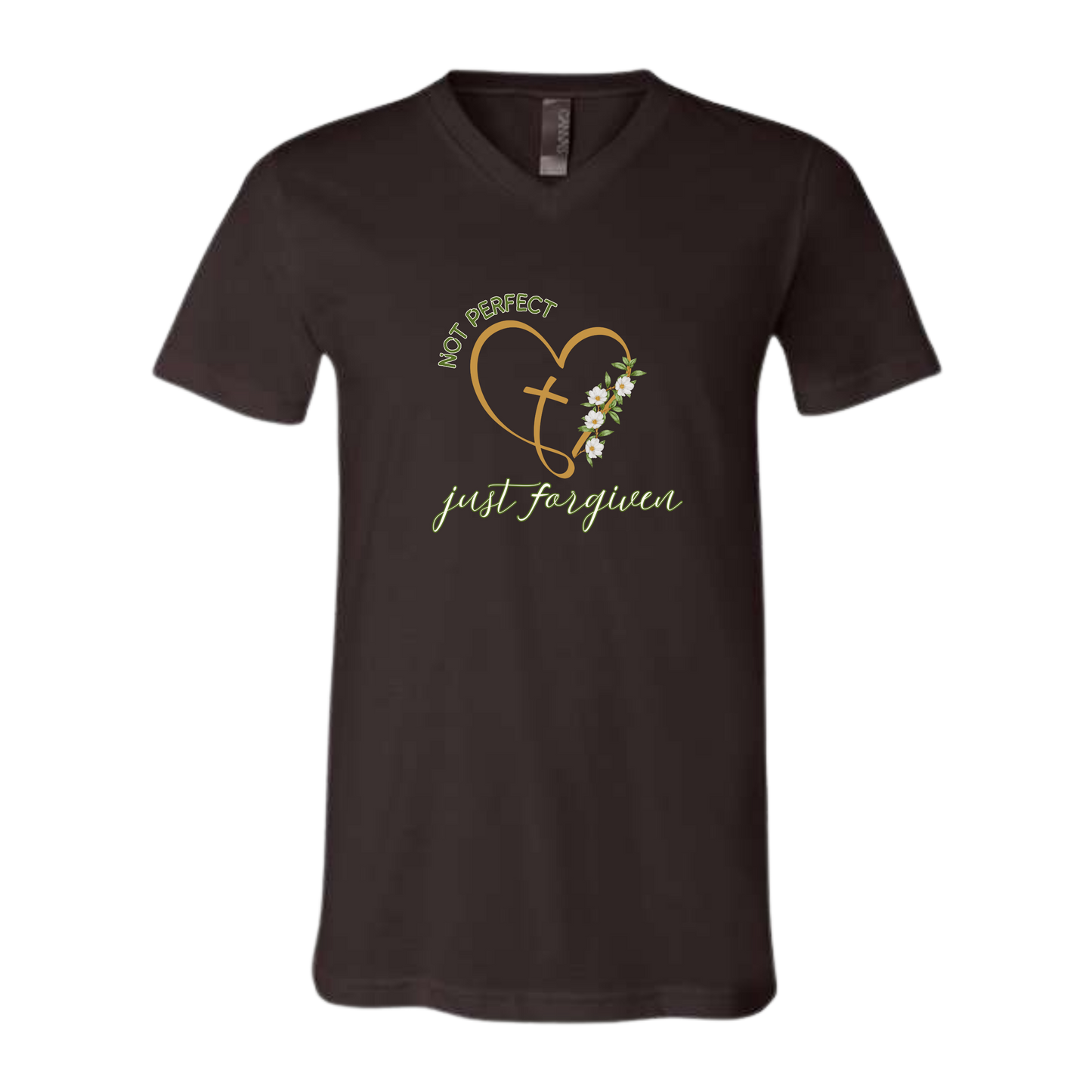 Not Perfect Just Forgiven - Bella+Canvas - Unisex V-Neck - Neutral Colors
