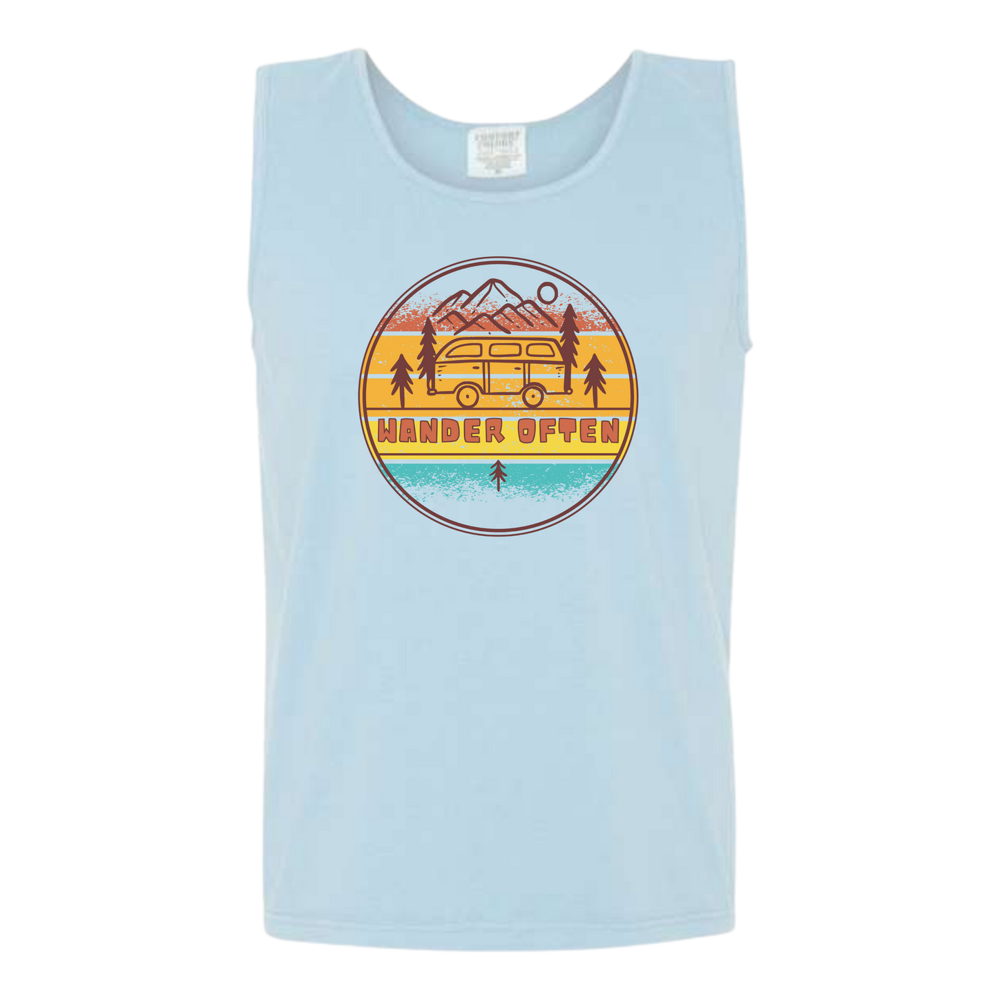 Wander Often - Comfort Colors - Unisex Tank - Neutral Colors & Blues