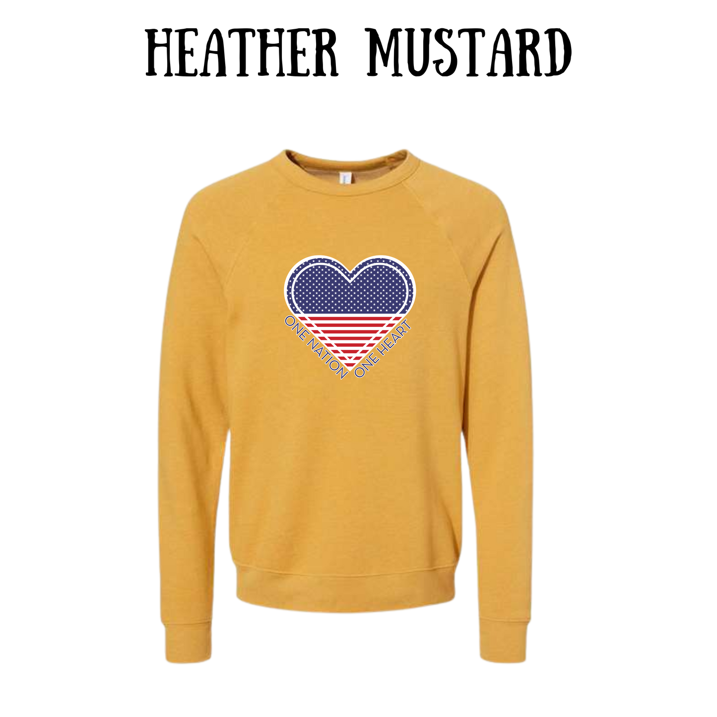 PP - One Nation One Heart - Sponge Fleece Raglan Sweatshirt - Assorted Colors