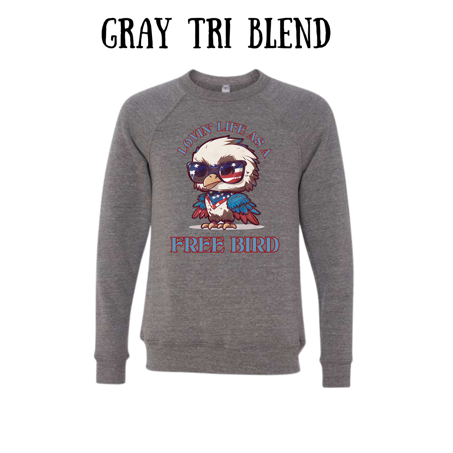 PP - Lovin' Life As A Free Bird - Sponge Fleece Raglan Sweatshirt - Greens, Neutrals