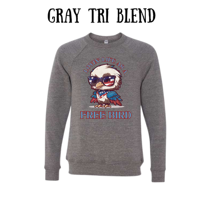 PP - Lovin' Life As A Free Bird - Sponge Fleece Raglan Sweatshirt - Greens, Neutrals