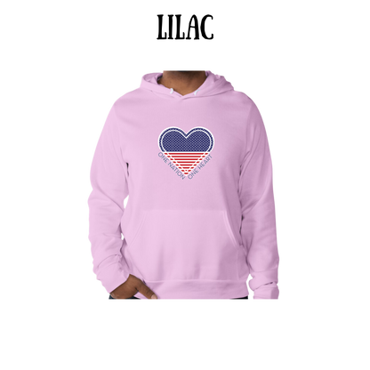 PP - One Nation One Heart - Sponge Fleece Hoodie - Blues, Purples