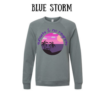 VP - Sunsets & No Regrets - Sponge Fleece Raglan Sweatshirt - Blues, Purples