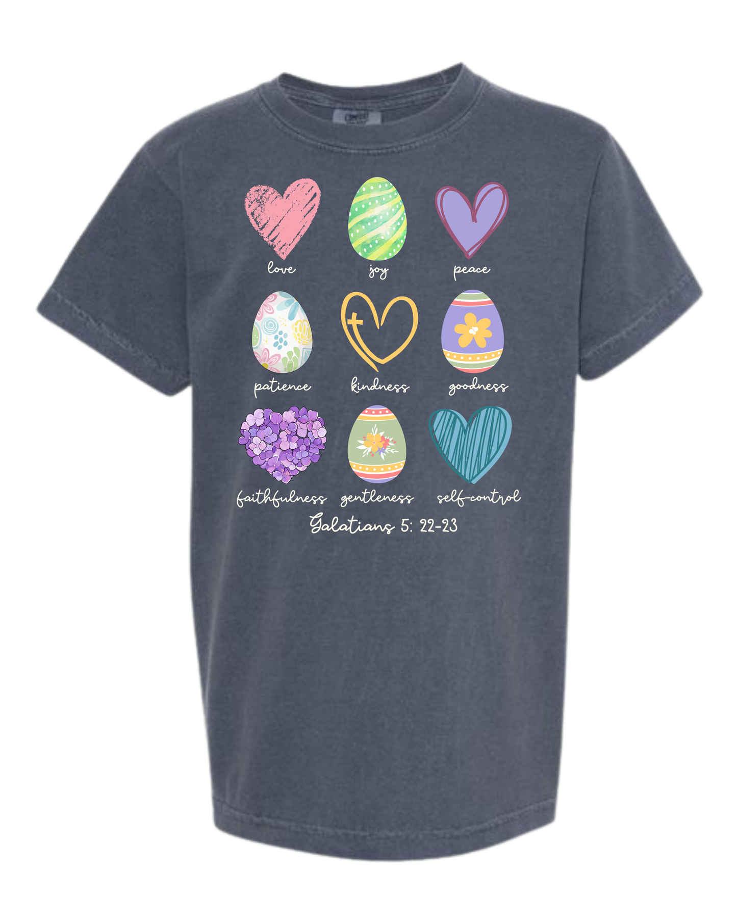 Galatians 5 - Easter - Comfort Colors - Heavyweight Youth Tee - Neutral Colors & Blues