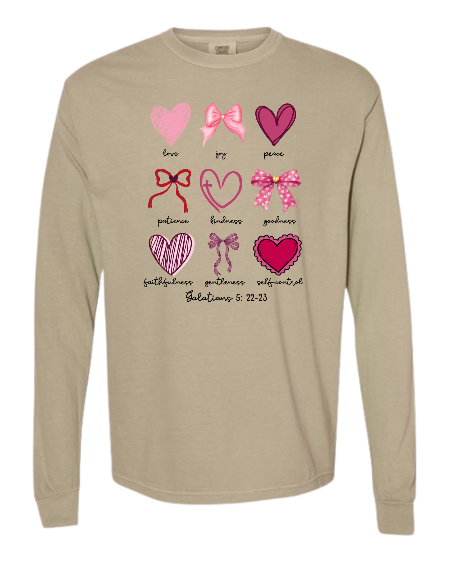 Galatians 5 - Valentines - Comfort Colors - Heavyweight Long Sleeve Tee - Neutral Colors