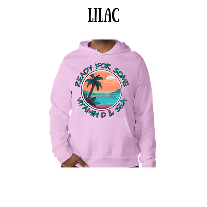VP - Ready For Some Vitamin D & Sea - Sponge Fleece Hoodie - Blues, Purples