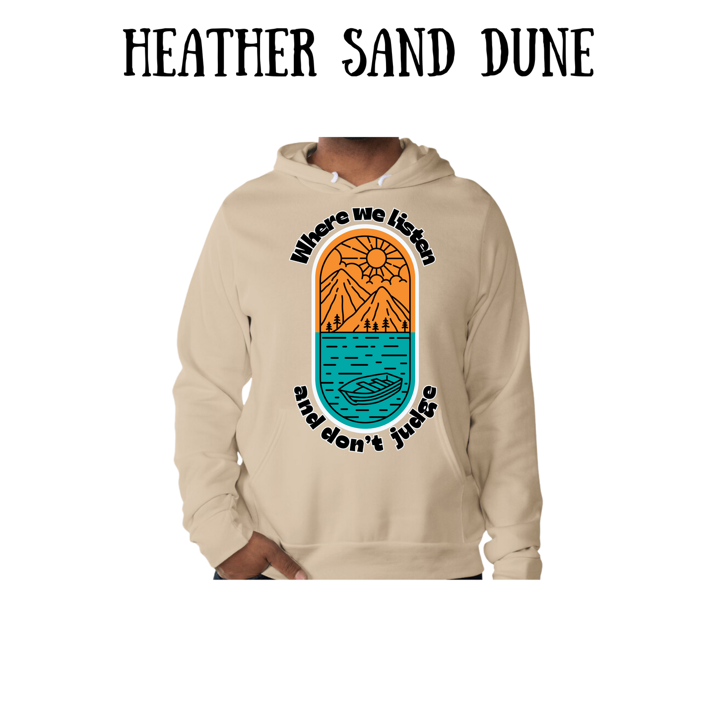 CP - Where We Listen and Don't Judge - Sponge Fleece Hoodie - Greens, Neutrals