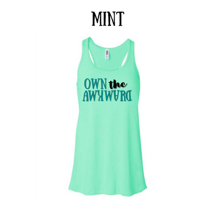 own the awkward - women's flowy racerback tank