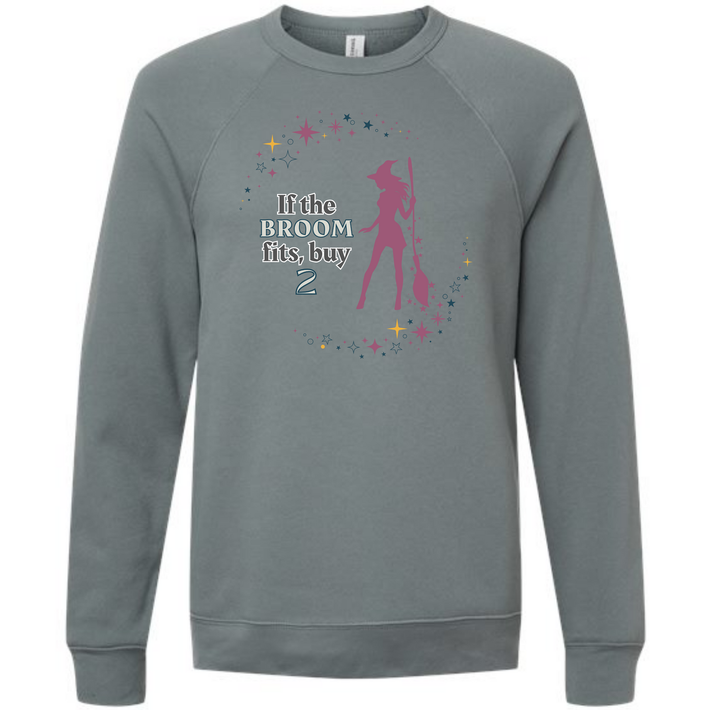 If The Broom Fits - Sponge Fleece Raglan Sweatshirt - Blues, Purples