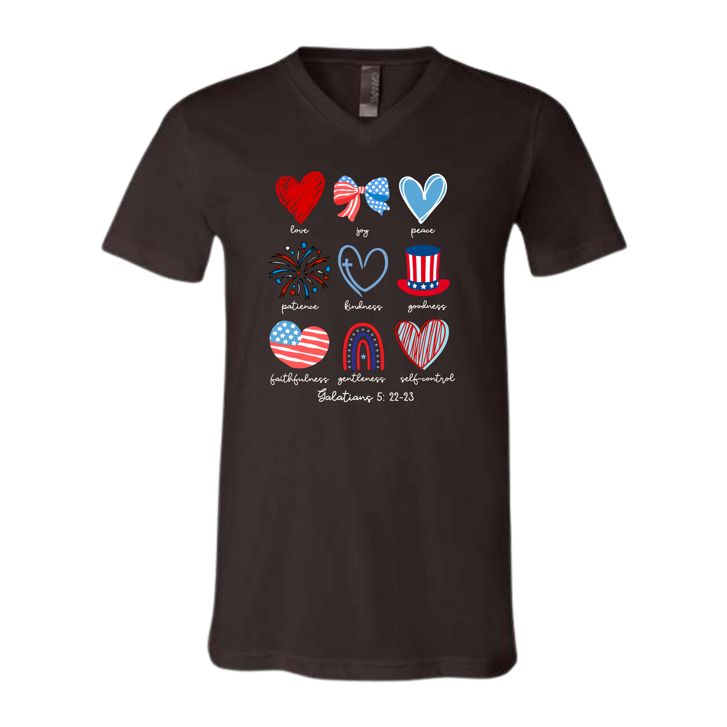 Galatians 5 - Patriotic - Bella+Canvas - Unisex V-Neck - Neutral Colors