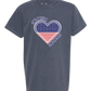 One Nation One Heart - Comfort Colors - Heavyweight Youth Tee - Neutral Colors & Blues