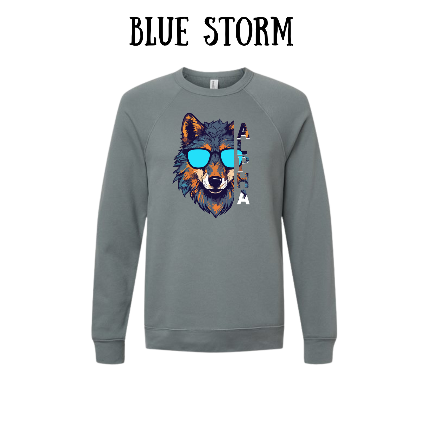 BP - Alpha - Sponge Fleece Raglan Sweatshirt - Blues, Purples