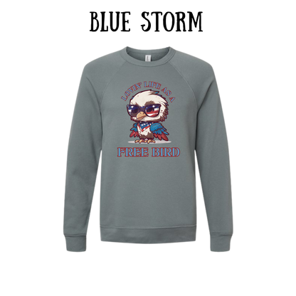 PP - Lovin' Life As A Free Bird - Sponge Fleece Raglan Sweatshirt - Blues, Purples