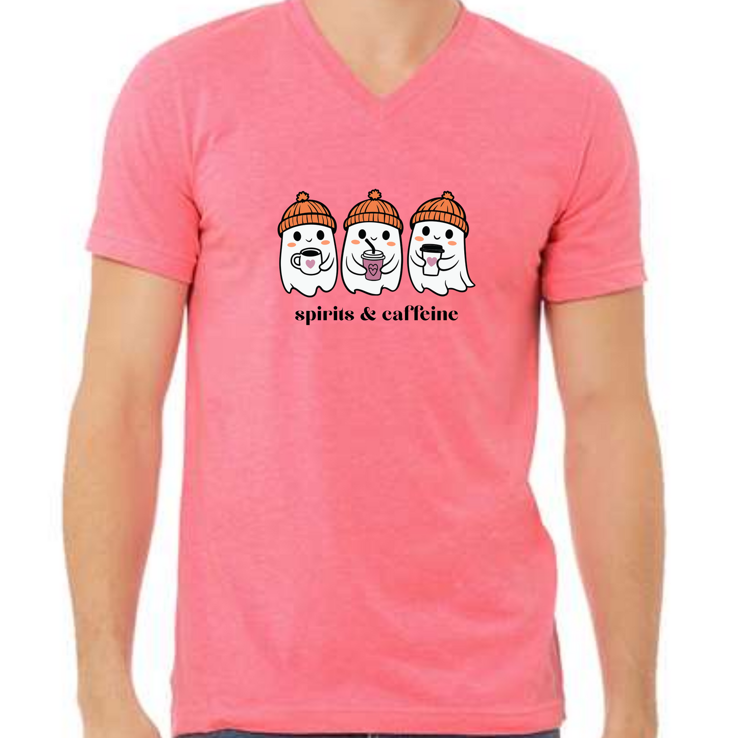 Spirits & Caffeine - Unisex V-Neck - Assorted Colors