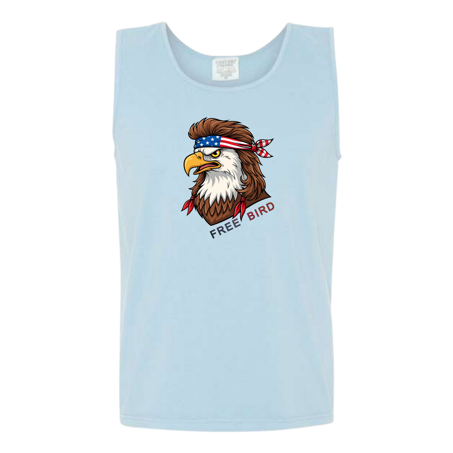 Rockin Free Bird - Comfort Colors - Unisex Tank - Neutral Colors & Blues
