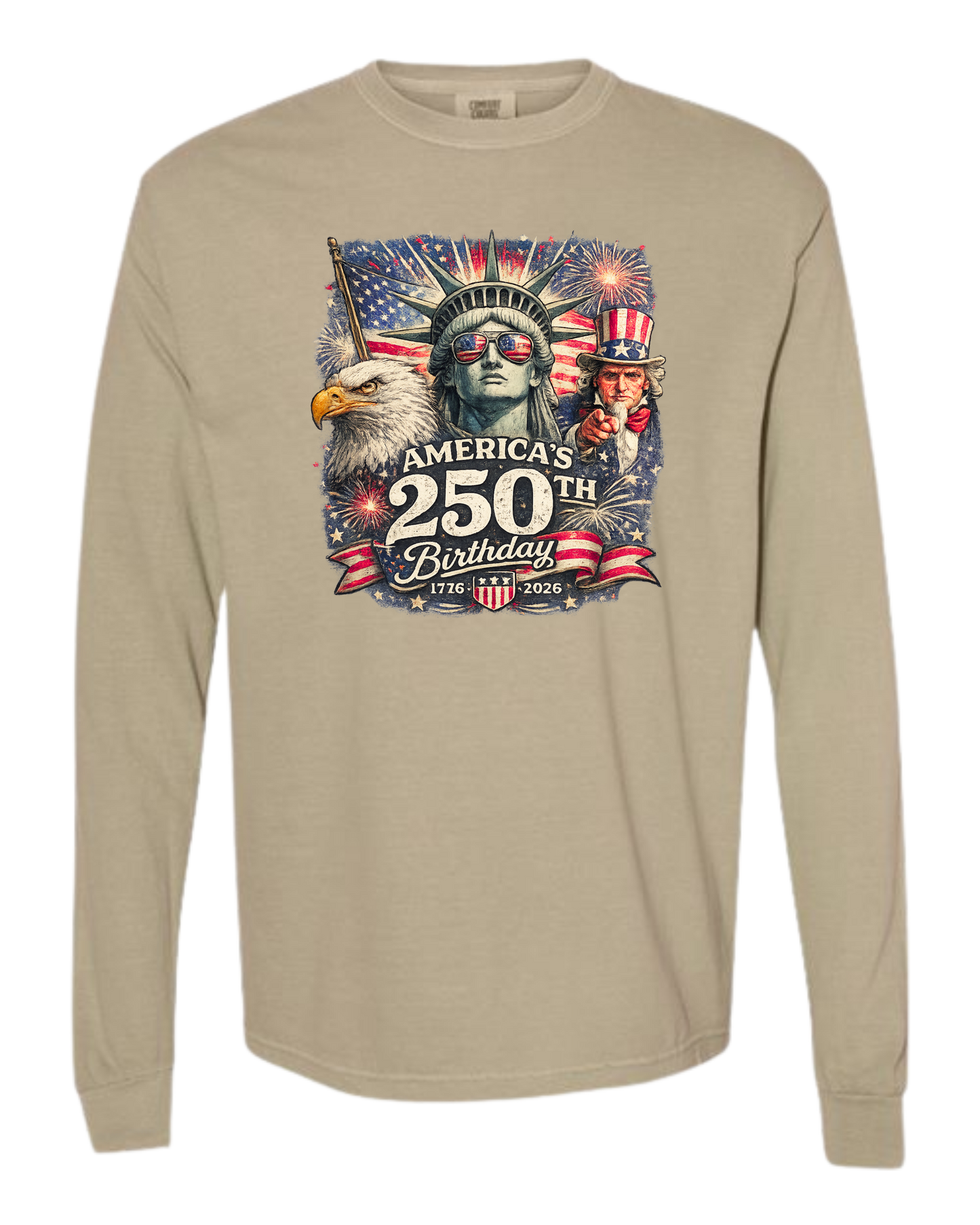 America's 250th Birthday - Comfort Colors - Heavyweight Long Sleeve Tee - Neutral Colors