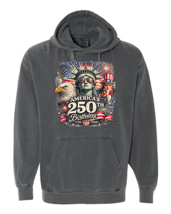America's 250th Birthday - Comfort Colors - Hooded Sweatshirt - Assorted Colors