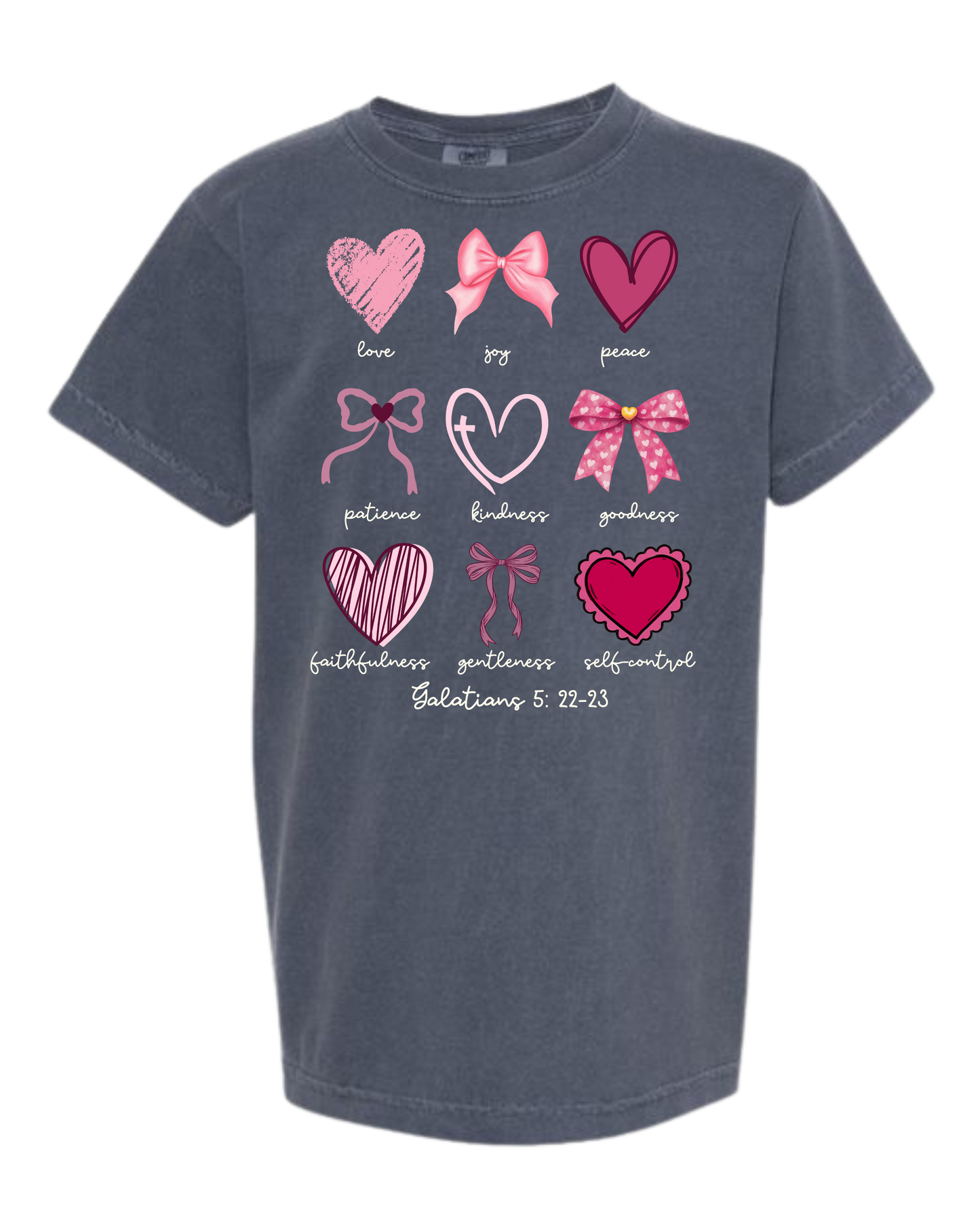 Galatians 5 - Valentines - Comfort Colors - Heavyweight Youth Tee - Neutral Colors & Blues