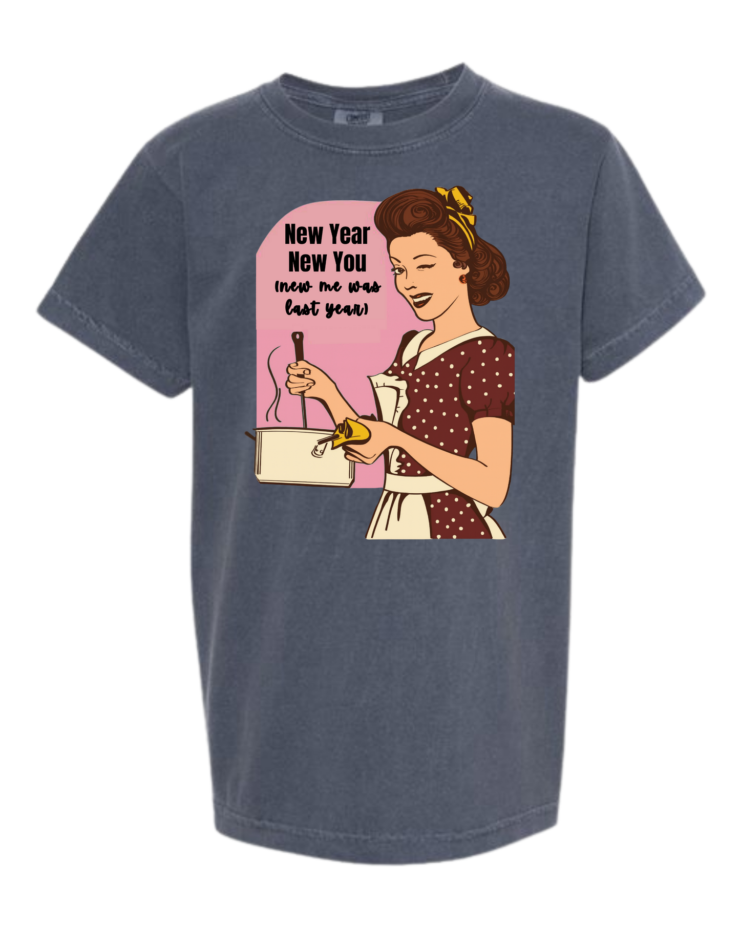 New Year New You - Comfort Colors - Heavyweight Youth Tee - Neutral Colors & Blues