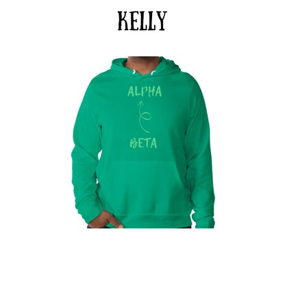 beta to alpha - sponge fleece hoodie - greens, neutrals