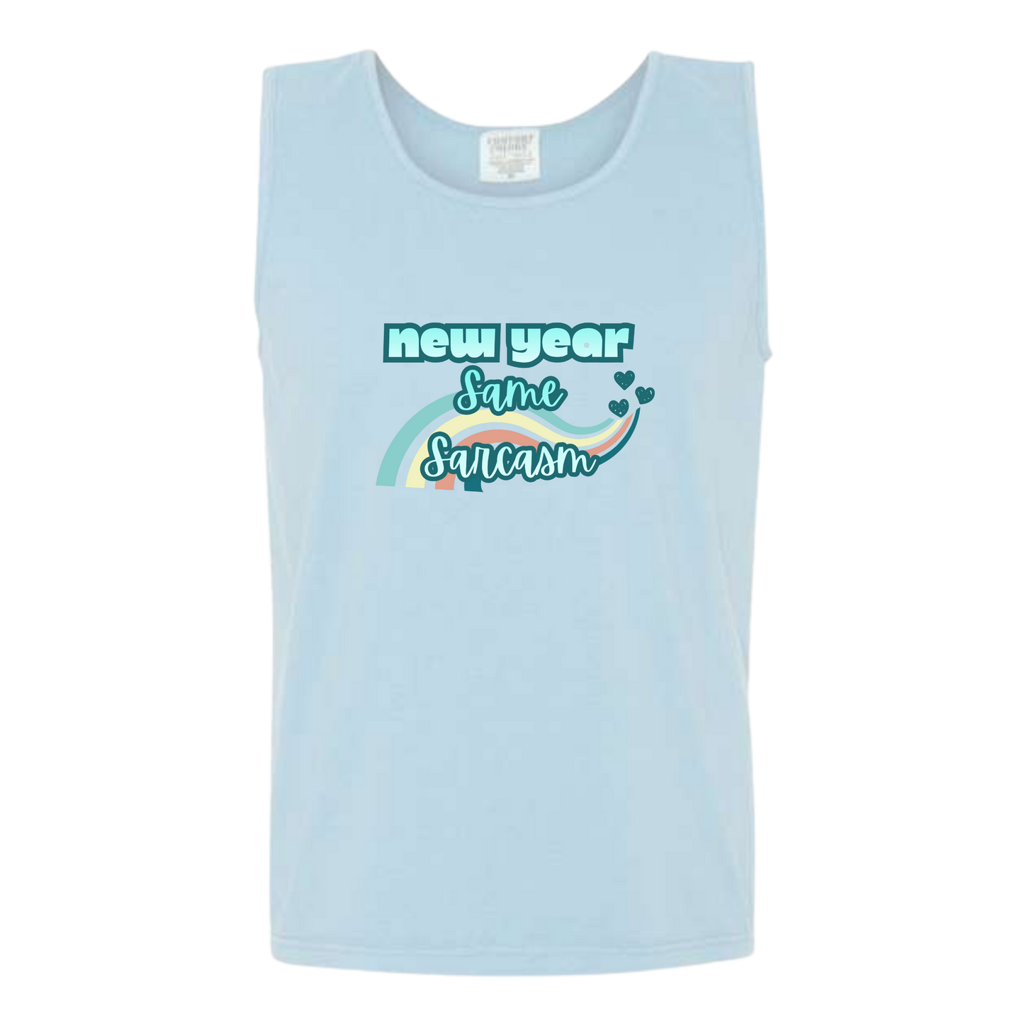 New Year Same Sarcasm - Comfort Colors - Unisex Tank - Neutral Colors & Blues