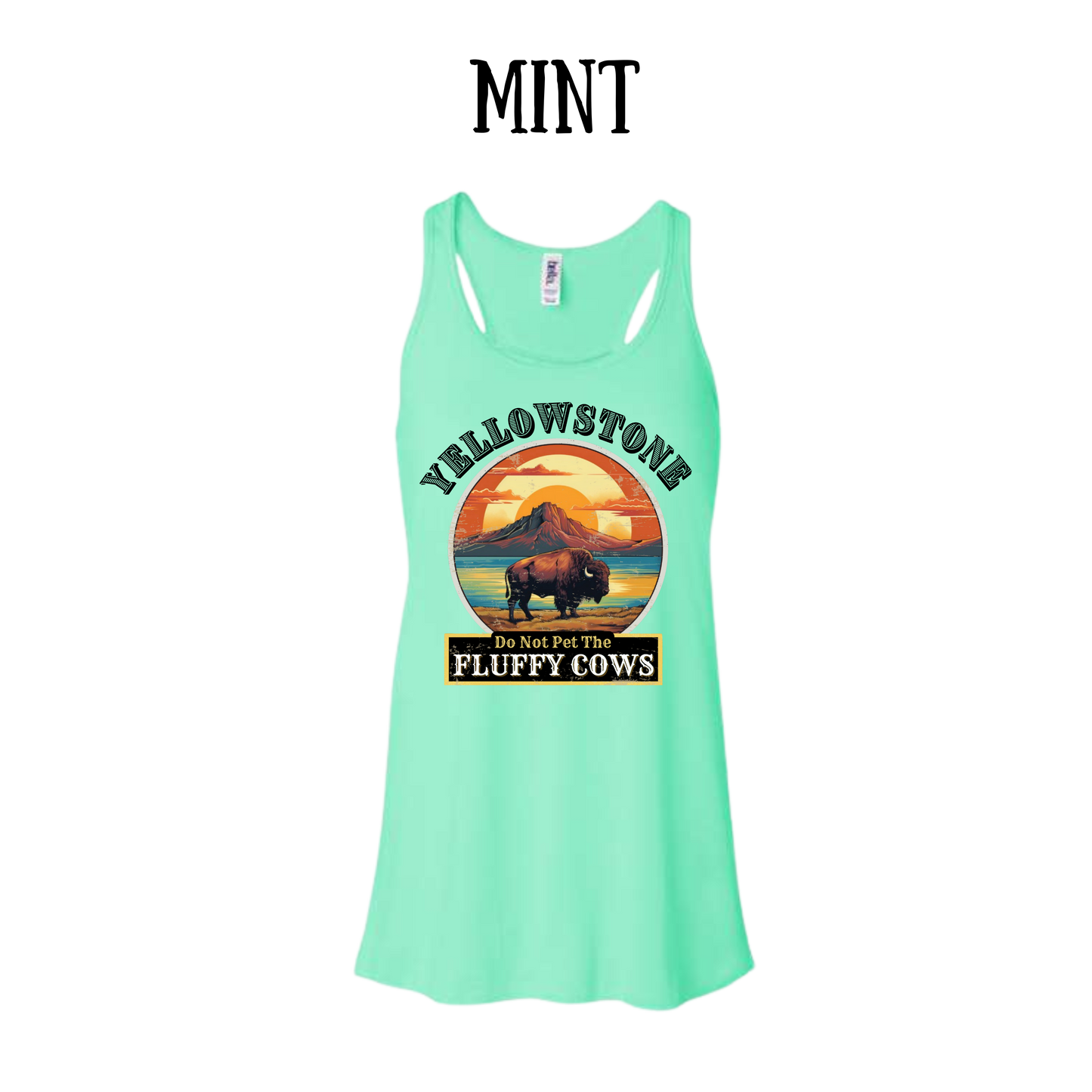 CP - Yellowstone: Fluffy Cows - Women's flowy racerback Tank