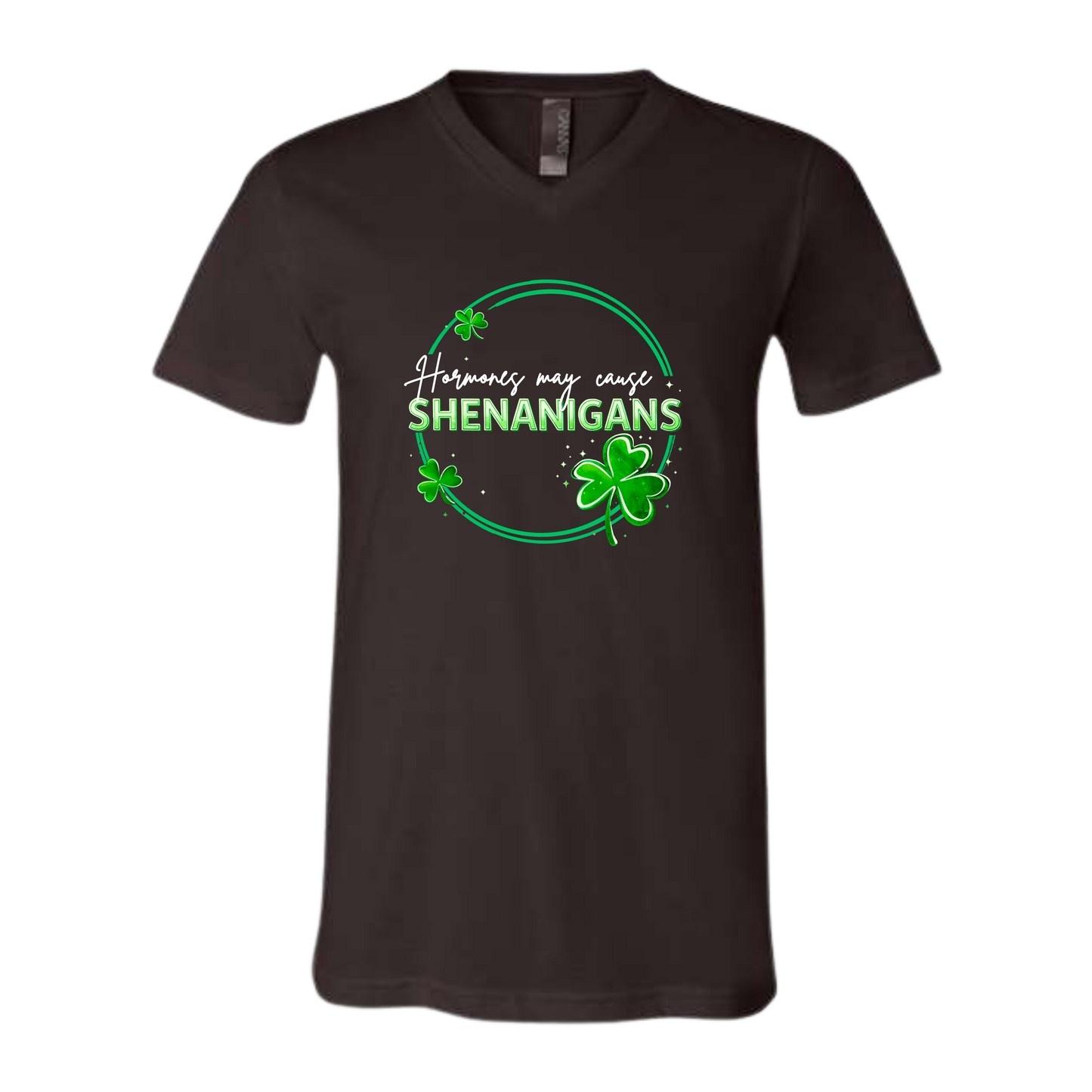Hormones May Cause Shenanigans - Bella+Canvas - Unisex V-Neck - Neutral Colors