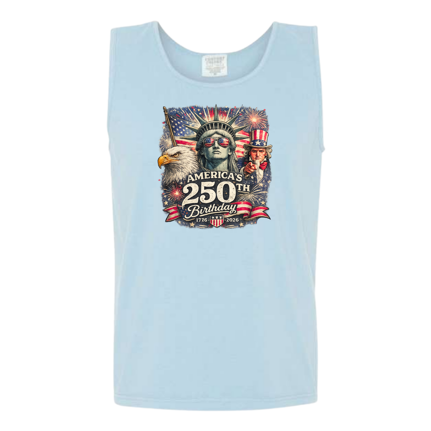 America's 250th Birthday - Comfort Colors - Unisex Tank - Neutral Colors & Blues