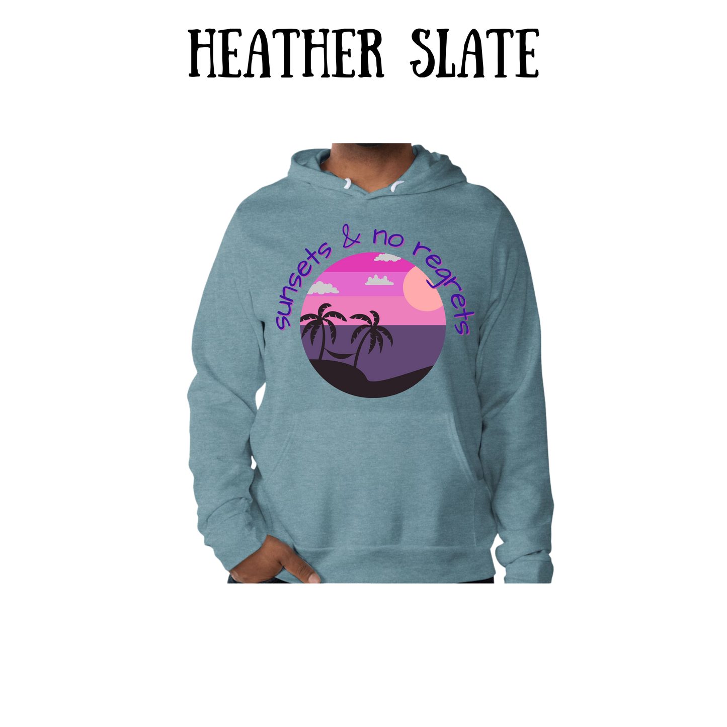 VP - Sunsets & No Regrets - Sponge Fleece Hoodie - Greens, Neutrals