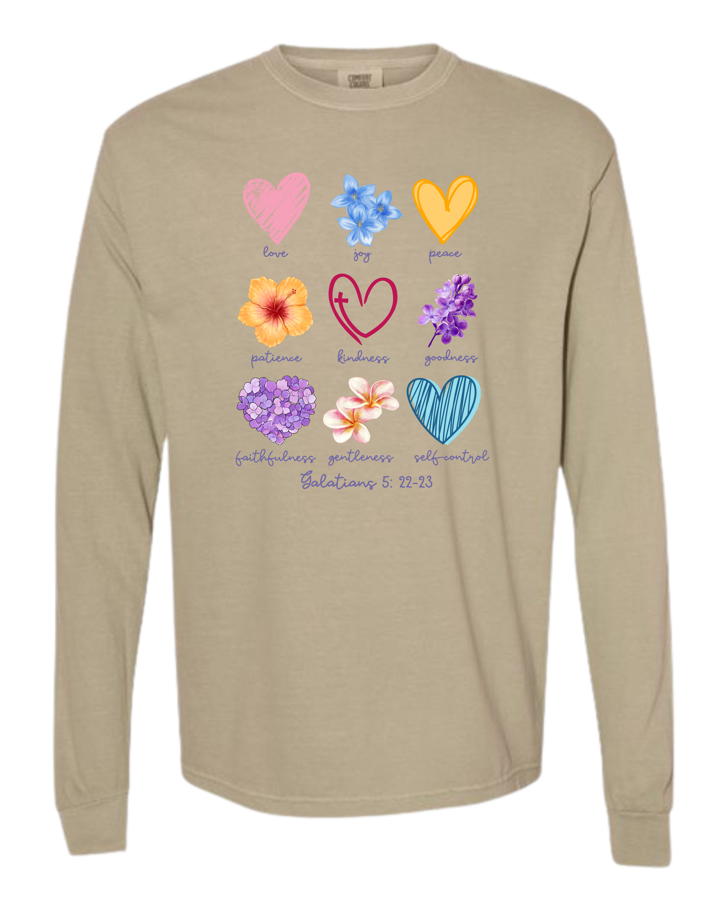 Galatians 5 - Spring - Comfort Colors - Heavyweight Long Sleeve Tee - Neutral Colors