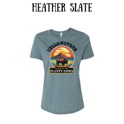 CP - Yellowstone: Fluffy Cows - Women's Relaxed Fit Tee - Neutrals