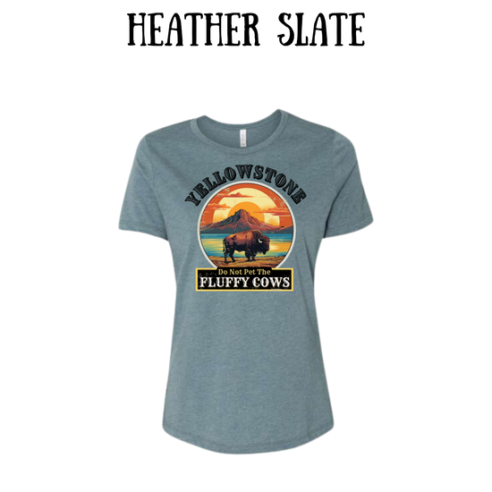 CP - Yellowstone: Fluffy Cows - Women's Relaxed Fit Tee - Neutrals