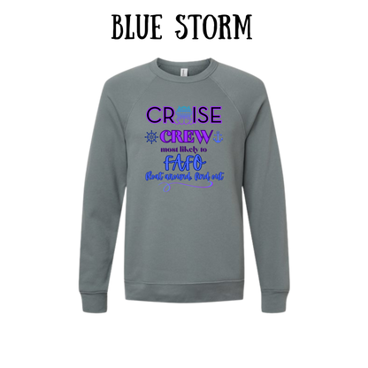VP - Cruise Crew FAFO - Sponge Fleece Raglan Sweatshirt - Blues, Purples