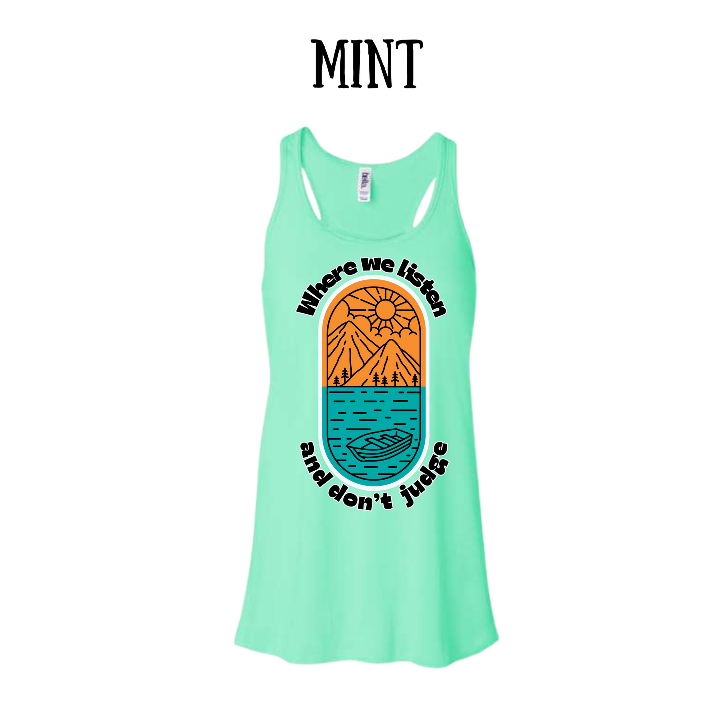 CP - Where We Listen and Don't Judge - Women's Flowy Racerback Tank
