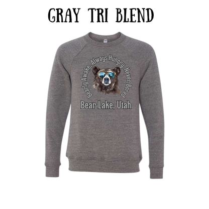 CP - Bear Lake Utah - Sponge Fleece Raglan Sweatshirt - Greens, Neutrals