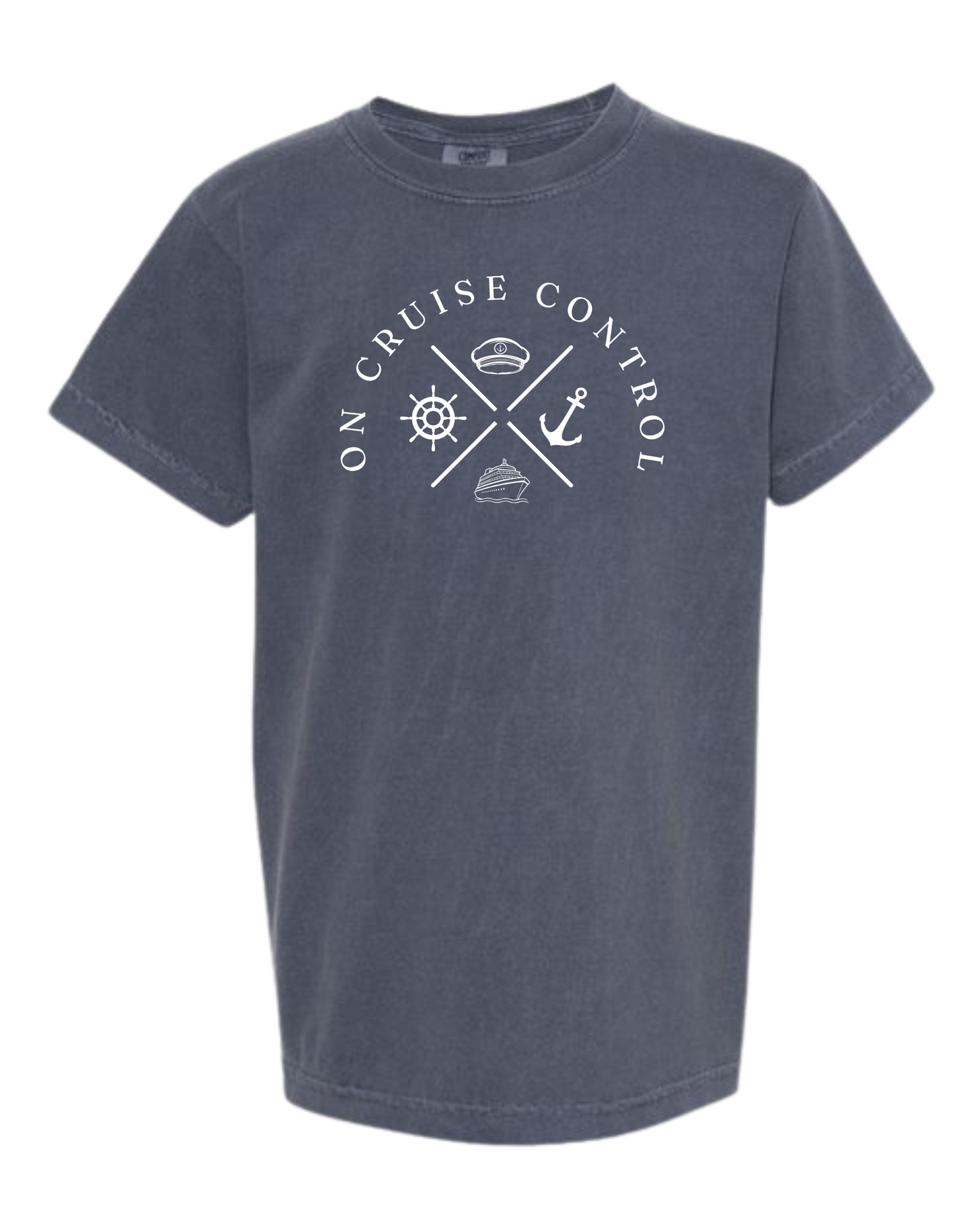 On Cruise Control - Comfort Colors - Heavyweight Youth Tee - Neutral Colors & Blues