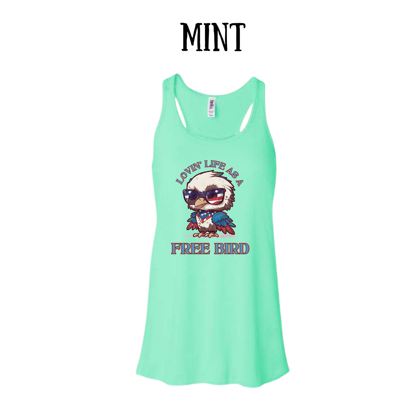 PP - Lovin' Life As A Free Bird - Women's Flowy Racerback Tank