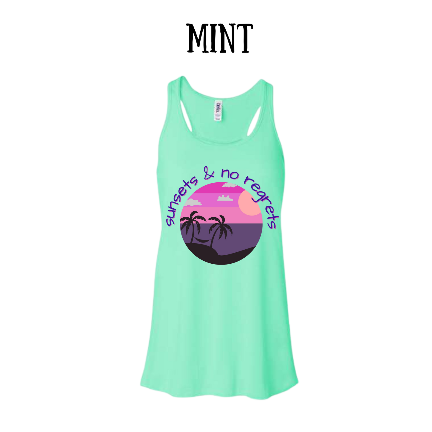 VP - Sunsets & No Regrets - Women's Flowy Racerback Tank