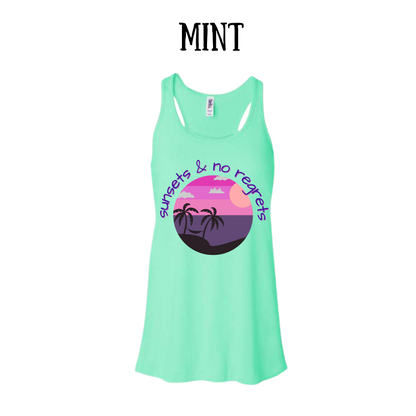VP - Sunsets & No Regrets - Women's Flowy Racerback Tank