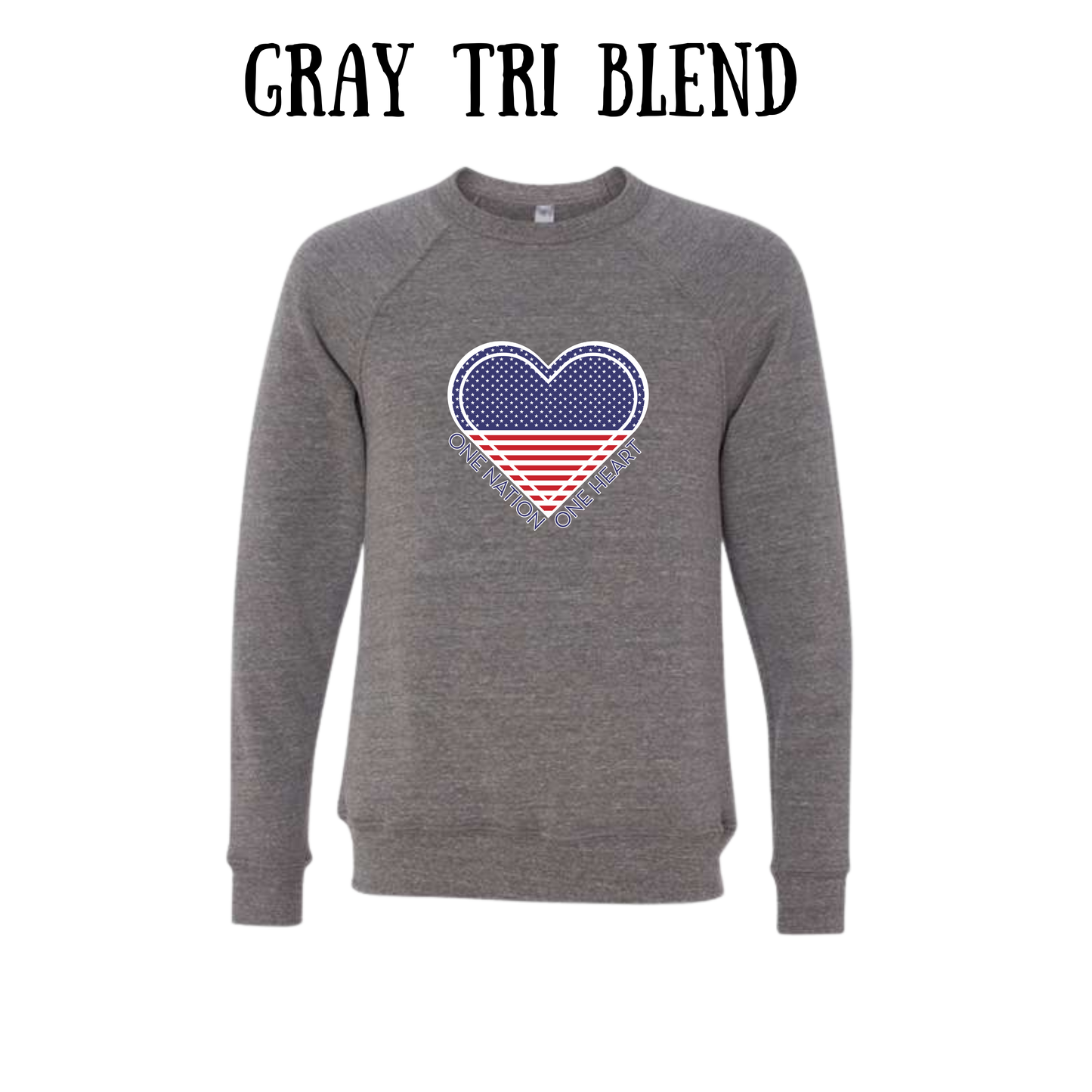 PP - One Nation One Heart - Sponge Fleece Raglan Sweatshirt - Greens, Neutrals