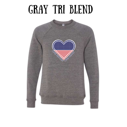 PP - One Nation One Heart - Sponge Fleece Raglan Sweatshirt - Greens, Neutrals