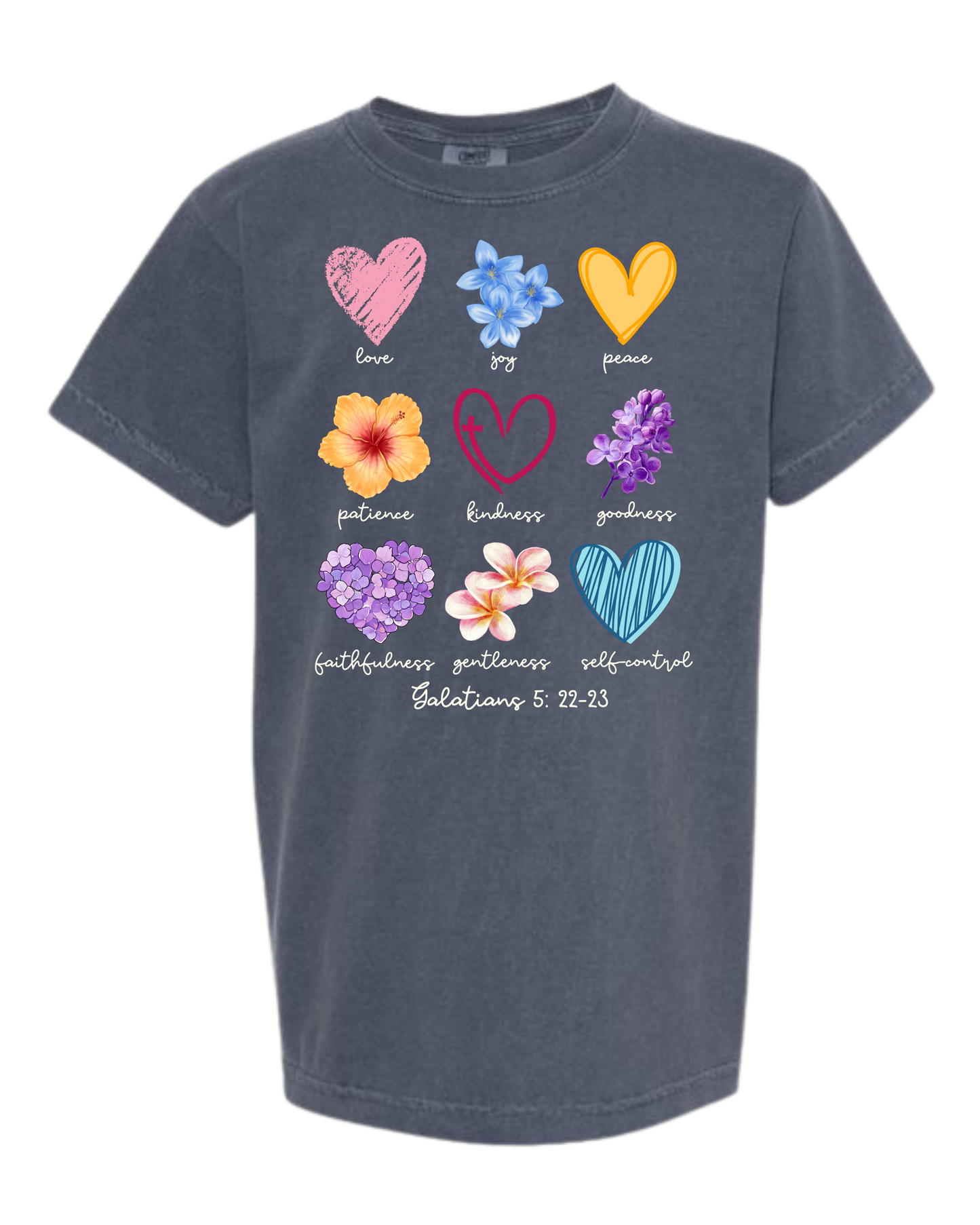 Galatians 5 - Spring - Comfort Colors - Heavyweight Youth Tee - Neutral Colors & Blues