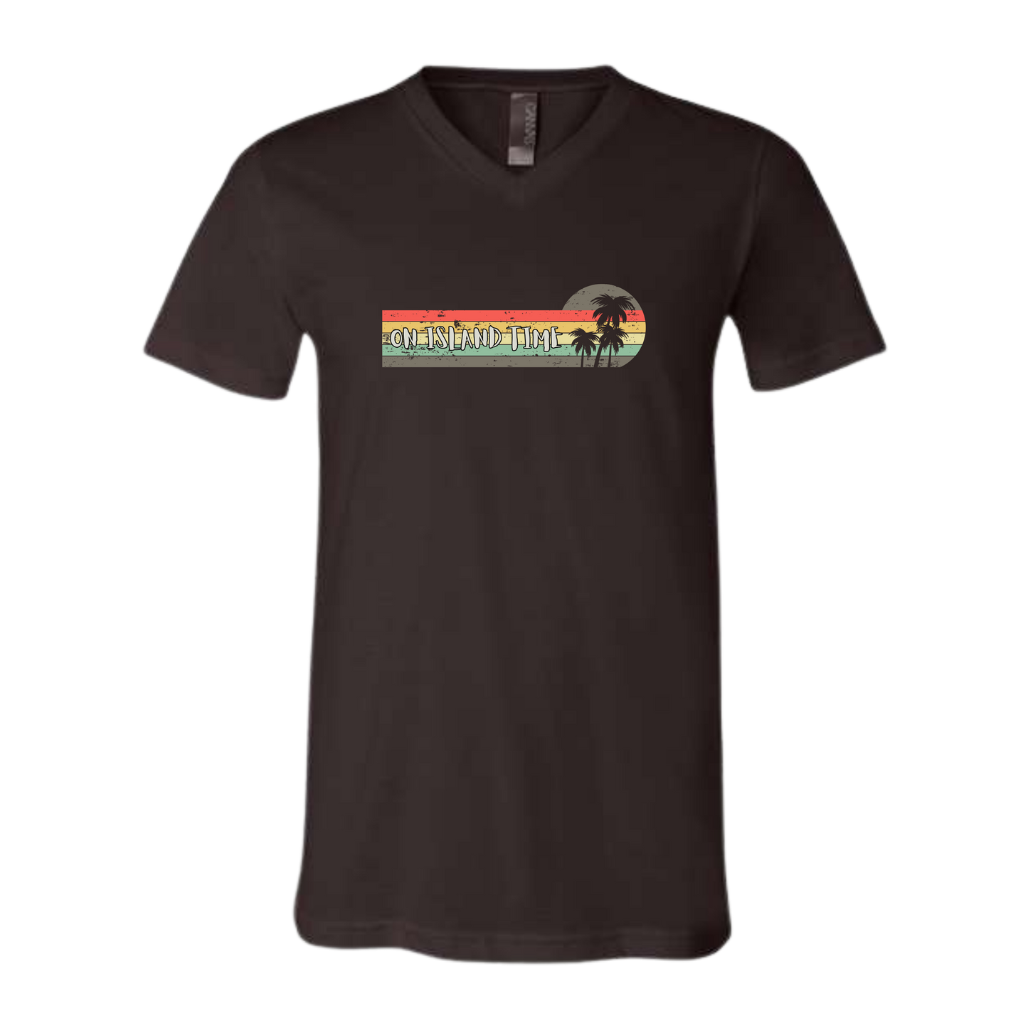 On Island Time - Bella+Canvas - Unisex V-Neck - Neutral Colors