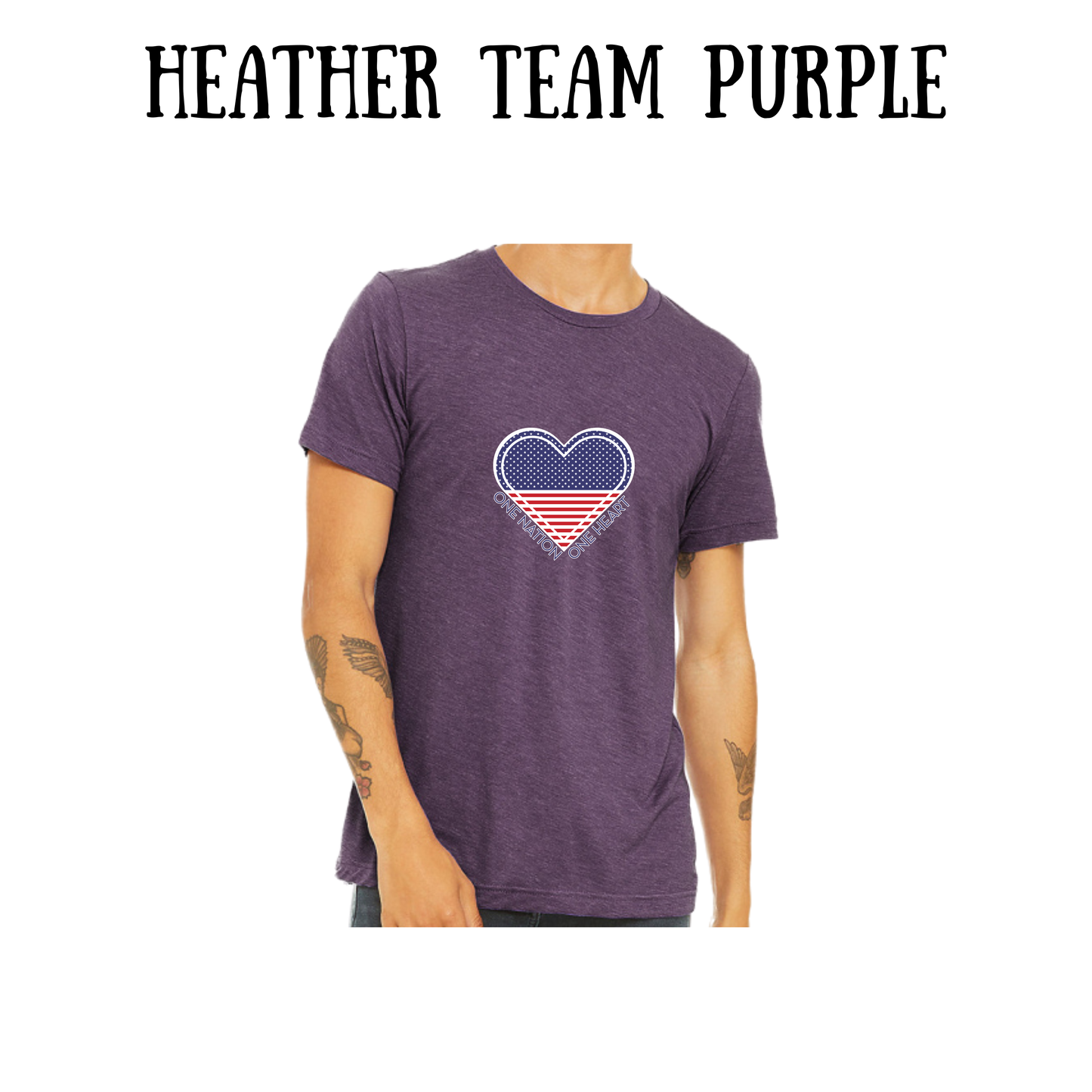 PP - One Nation One Heart - Unisex Tee - Pinks, Purples, Neutrals
