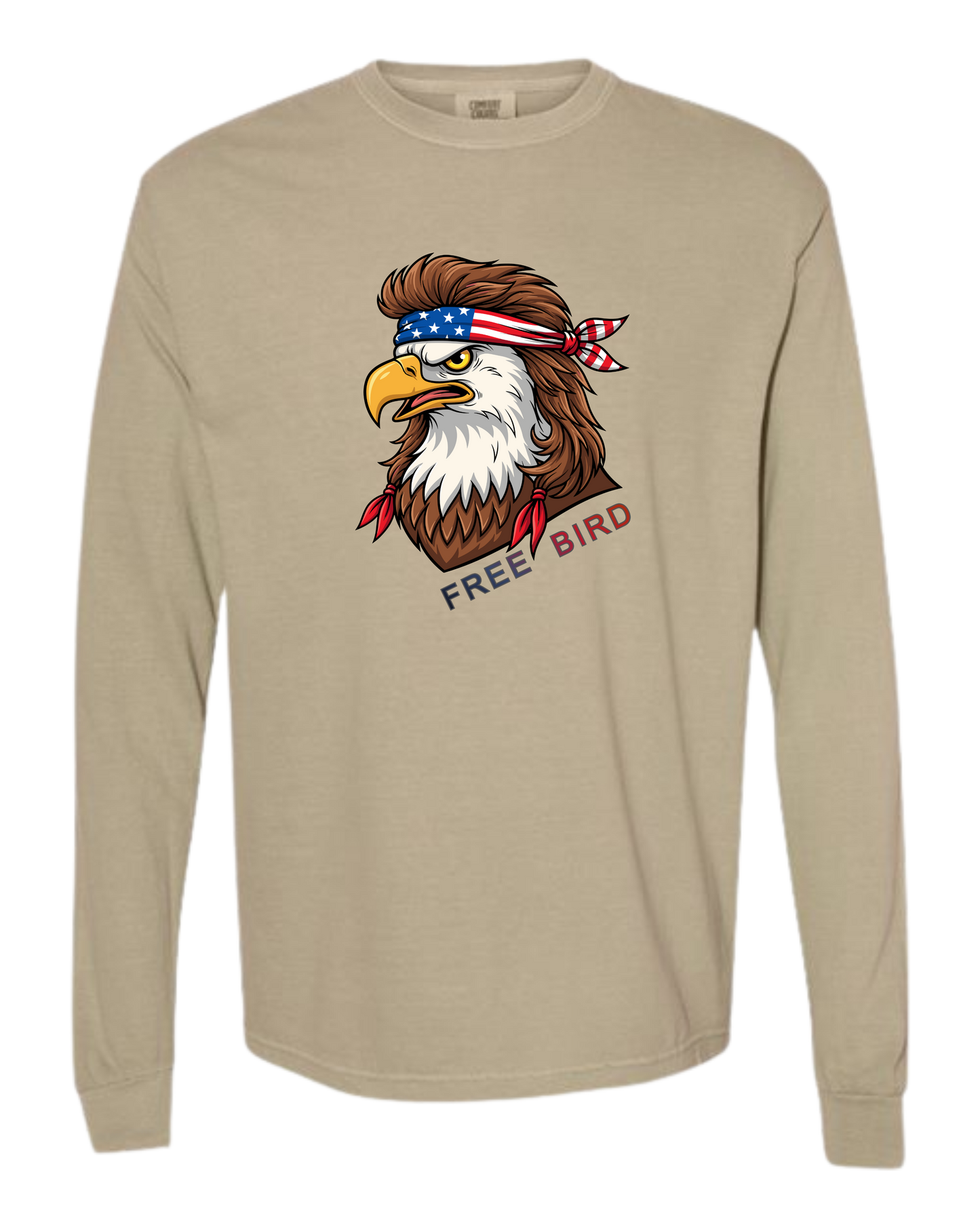 Rockin Free Bird - Comfort Colors - Heavyweight Long Sleeve Tee - Neutral Colors
