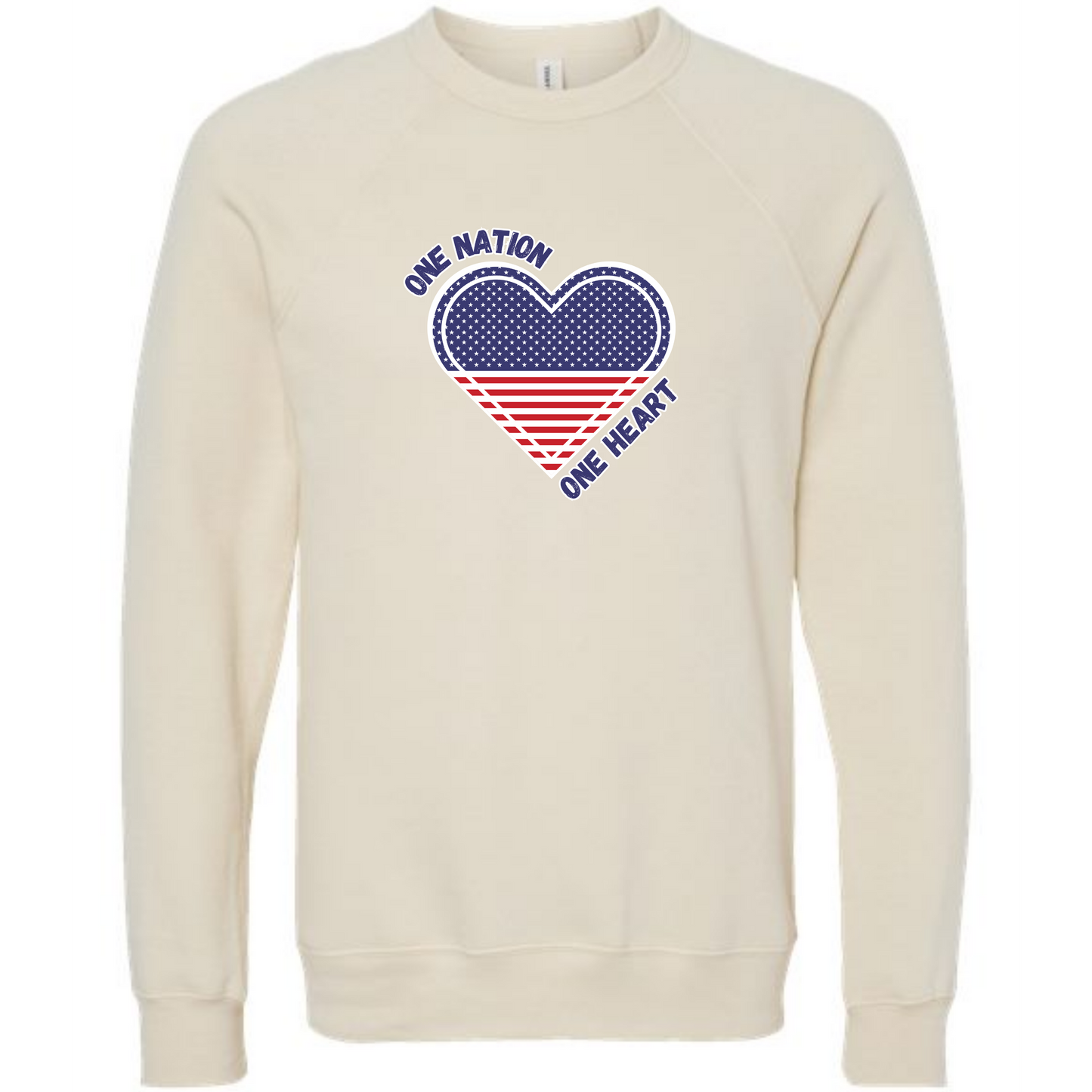 One Nation One Heart - Sponge Fleece Raglan Sweatshirt - Assorted Colors