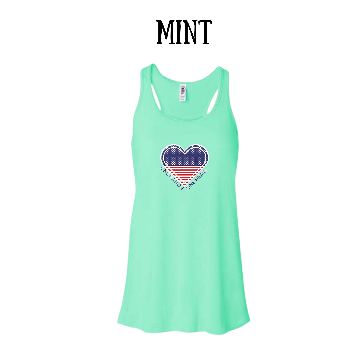 PP - One Nation One Heart - Women's Flowy Racerback Tank