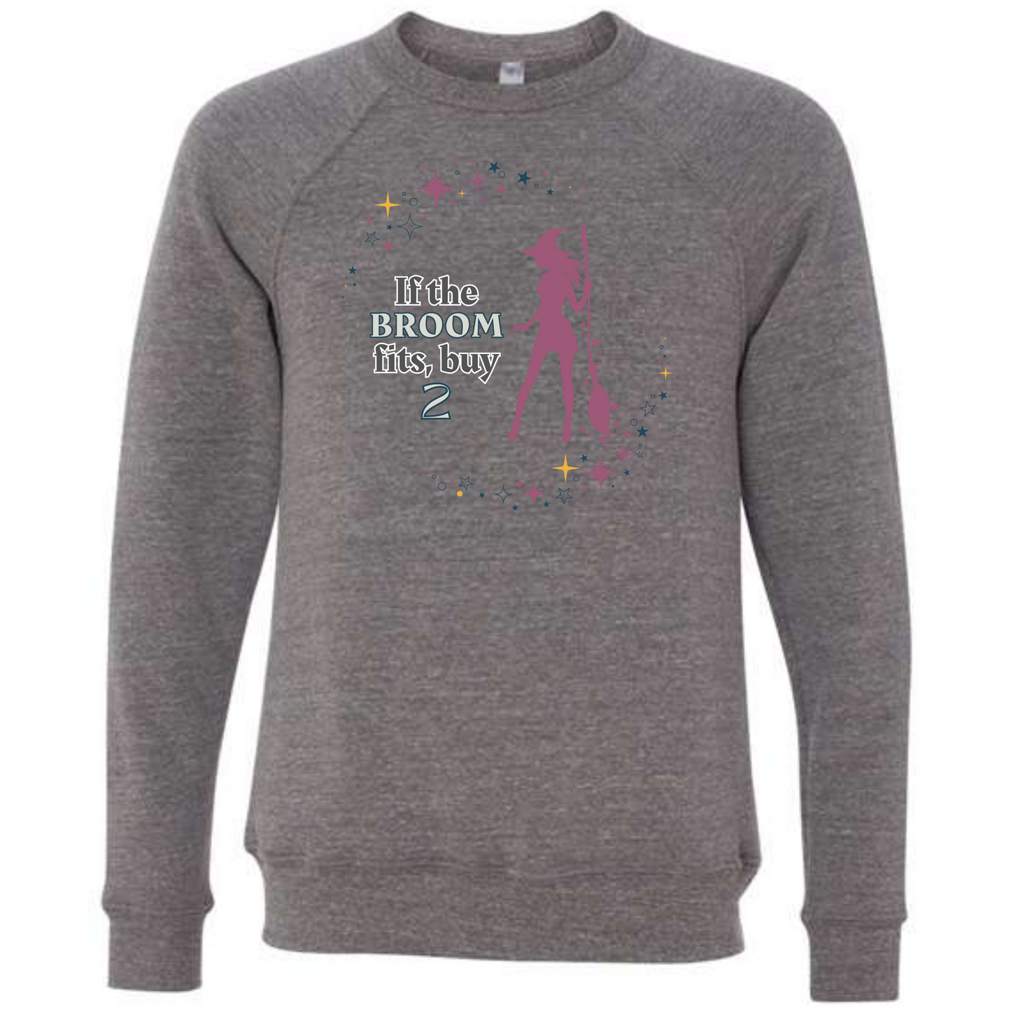 If The Broom Fits - Sponge Fleece Raglan Sweatshirt - Greens, Neutrals
