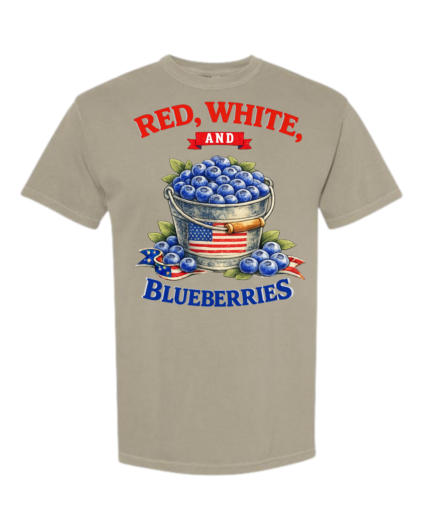 Red, White, And Blueberries - Comfort Colors - Heavyweight Unisex Tee - Neutral Colors